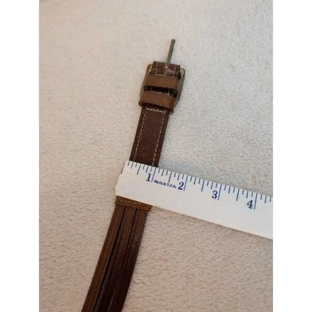Cole Haan Genuine English Saddle Leather Belt Brown Brass Buckle Made in England